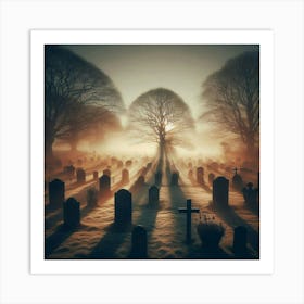 Graveyard At Sunrise 2 Art Print