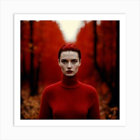 Girl In Red Art Print