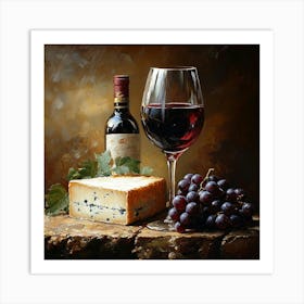 Wine And Cheese Art 1 Art Print