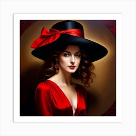 Woman In A Hat 5 Art Print