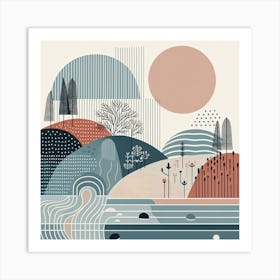 Scandinavian style, Seashore Art Print