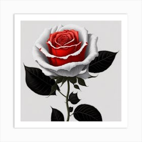 Black And White Rose myluckycharm Art Print