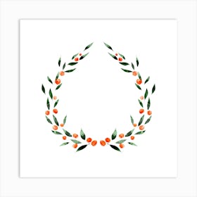 Watercolor Laurel Wreath Art Print