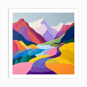 Abstract Travel Collection Queenstown New Zealand 2 Art Print