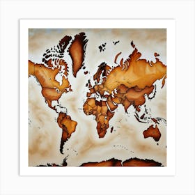 World Map 3 Art Print