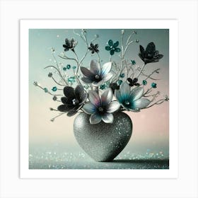 Heart With Flowers Art Print