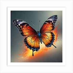 Butterfly On Fire 3 Art Print