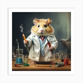 Hamster Scientist Art Print