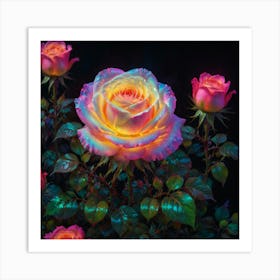 Rainbow Roses 1 Art Print