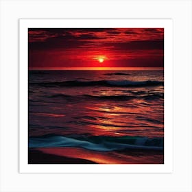 Sunset On The Beach 564 Art Print