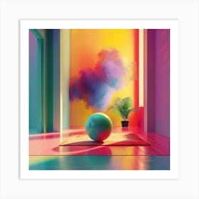 Colorful Room With A Ball Art Print