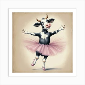 Cow Ballerina Art Print