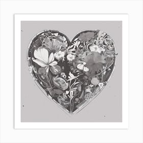 Heart Of Flowers 1 Art Print