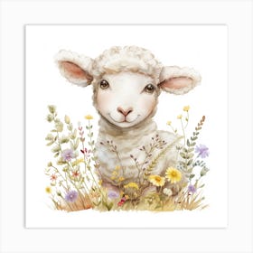 Lamb In The Meadow Art Print