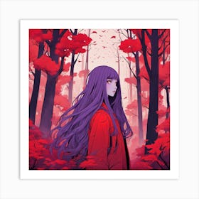 Red Forest 4 Art Print