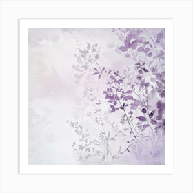 Purple Leaves On A White Background Art Print