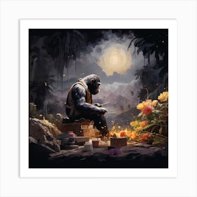 Ape In The Jungle Art Print