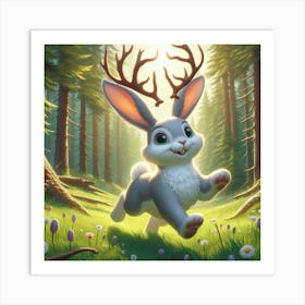 Rabbit In The Woods Art Print