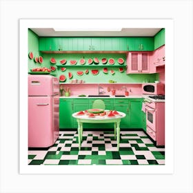 Pink Kitchen Art Print