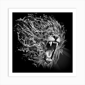 Lion Furious Abstract Desing Furious Art Print