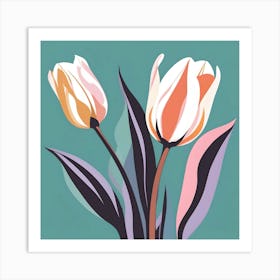 Two Tulips in Pastel Colors Art Print