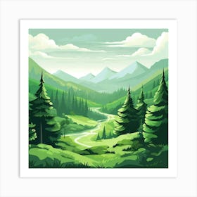 Landscape In The Mountains Art Print