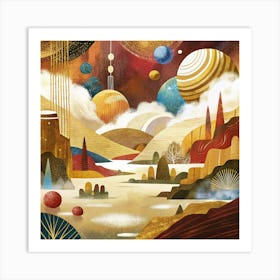 Space Landscape Art Print