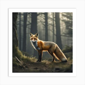 Fox In The Forest 52 Art Print