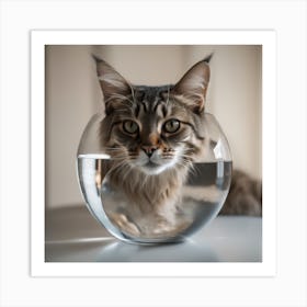 Cat In A Fish Bowl 18 Art Print