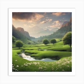 Valley In The Mountains 3 Art Print