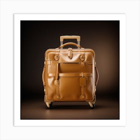 Tan Suitcase Art Print