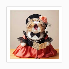 Cat In A Dress 6 Art Print