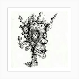 Zombie Head 2 Art Print