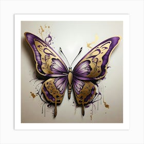 Purple Butterfly 1 Art Print