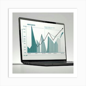 Laptop With A Graph On It 1 Art Print