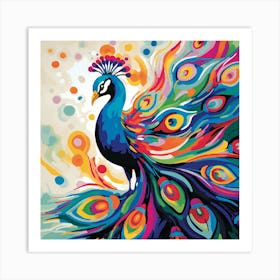 Peacock Painting 2 Art Print