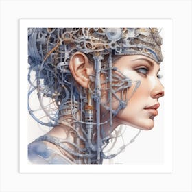 Mechanical Head Art Print