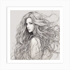 I Do Not Fear The Fire I Am The Fire , Full Body Picture Of Strong Beautiful Female With Long Flowy (1) Art Print