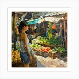 Asian Market Art Print