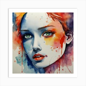 Watercolor Of A Woman 1 Art Print