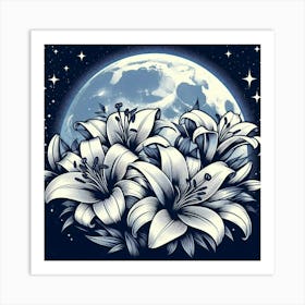 Lunar lilies 1 Art Print