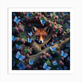 Fox In The Forest 3 Art Print