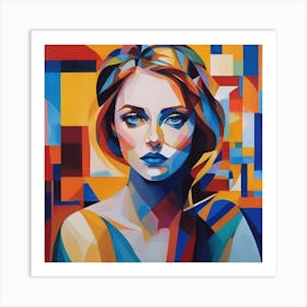 Girl With Blue Eyes Art Print