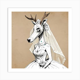 Deer Bride 11 Art Print