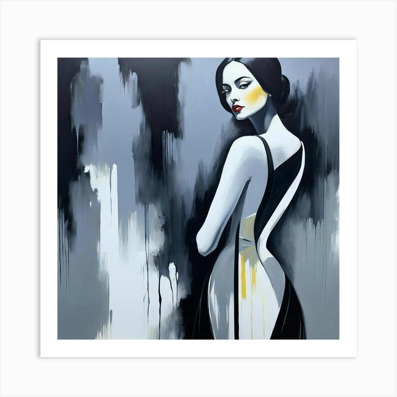 Abstract Art Print in Butter Yellow Abstract Art Print in Butter Yellow