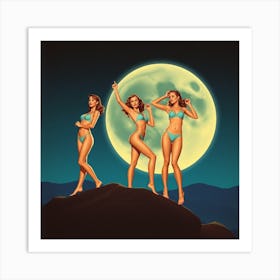 Sexy Girls In Bikinis Art Print