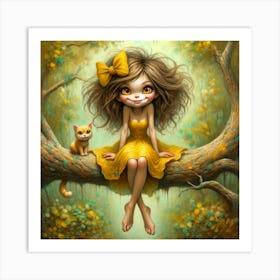 Little Girl In Yellow Dress 2 Art Print