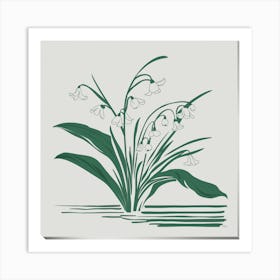 Elegant Simplicity Lily Of The Valley In Matisse Style 2 Art Print