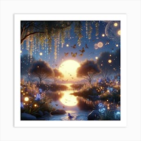 Night In The Forest 1 Art Print