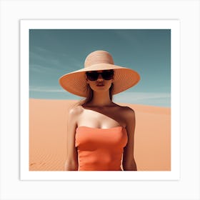 Beautiful Woman In The Desert 1 Art Print